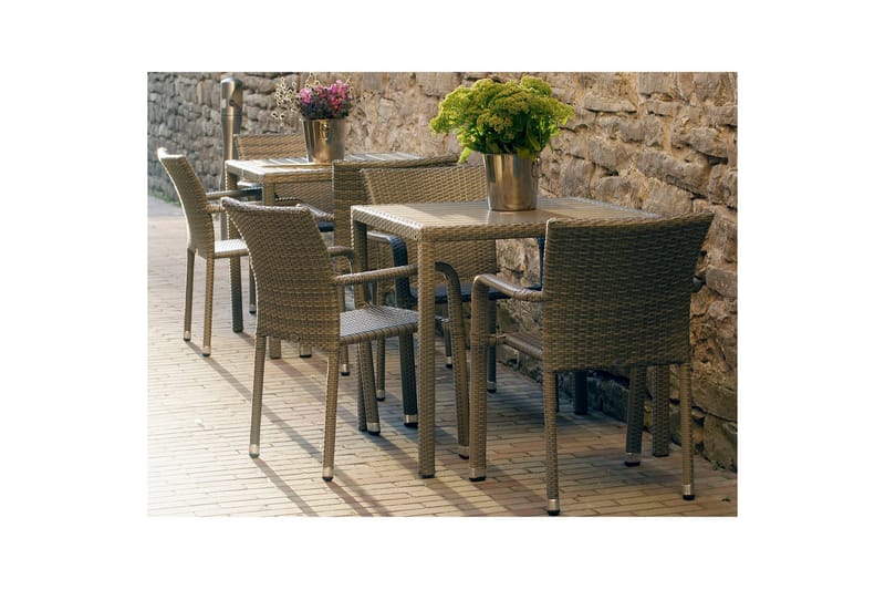 Stol LARACHE 57x61xH83 aluminiumsramme grå - Havemøbler - Havestole - Spisebordsstole udendørs