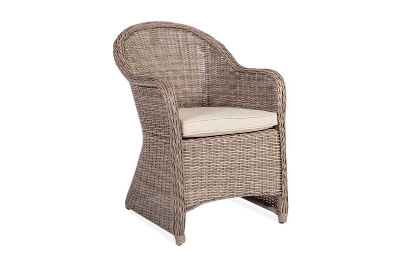 Stol TOSCANA med pude 60x69xH86 farve: grå beige - Spisebordsstole udendørs - Altanstole