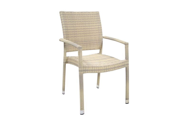 Stol WICKER-3 med armlæn 66x59xH925cm beige - Spisebordsstole udendørs - Altanstole