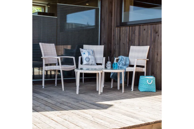 Stol WICKER-3 med armlæn 66x59xH925cm beige - Havemøbler - Havestole - Spisebordsstole udendørs