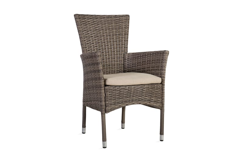 Stol PALOMA med pude 57x59xH90cm farve: brun grå - Spisebordsstole udendørs - Altanstole