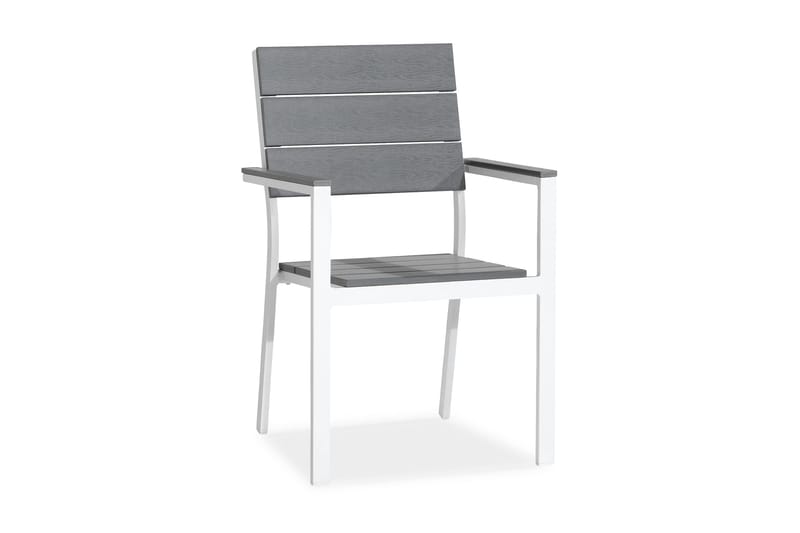 Tunis stabelstol Aintwood - Hvid / grå - Spisebordsstole udendørs - Altanstole