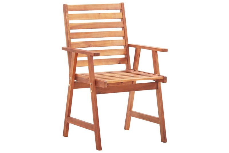 Udendørs Spisebordsstole 3 Stk. Massivt Akacietræ - Brun - Spisebordsstole udendørs - Altanstole