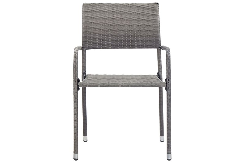 Udendørs spisebordsstole 4 stk. polyrattan antracitgrå - Antracit - Spisebordsstole udendørs - Altanstole