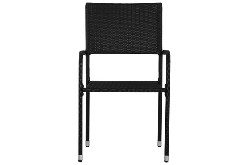 Udendørs spisebordsstole 4 stk. polyrattan sort - Sort - Spisebordsstole udendørs - Altanstole