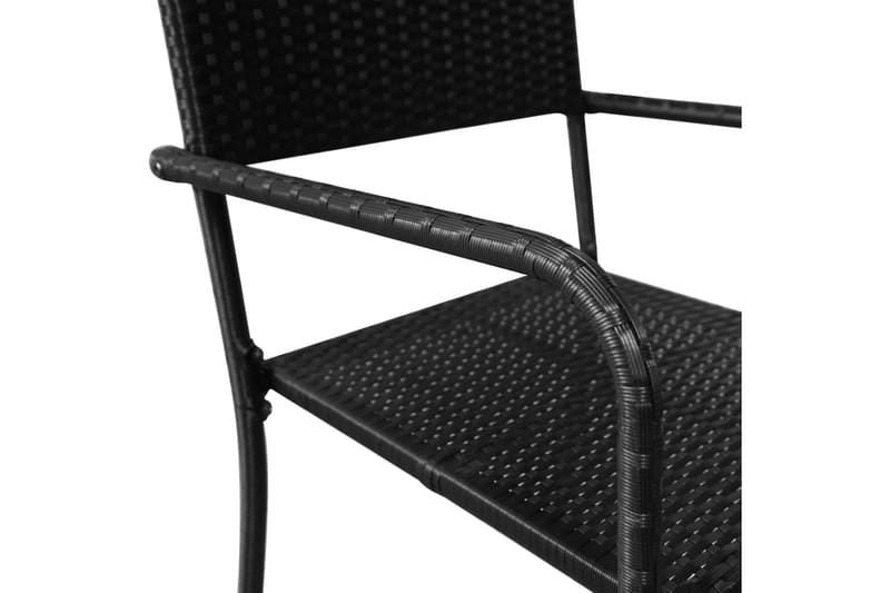 Udendørs spisebordsstole 6 stk. polyrattan sort - Sort - Spisebordsstole udendørs - Altanstole