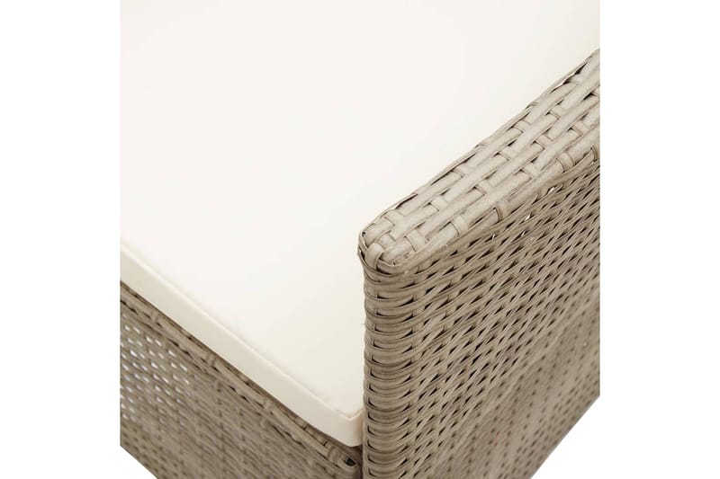 Udendørsstole 2 stk. Med Hynder Polyrattan Beige - Beige - Spisebordsstole udendørs - Altanstole