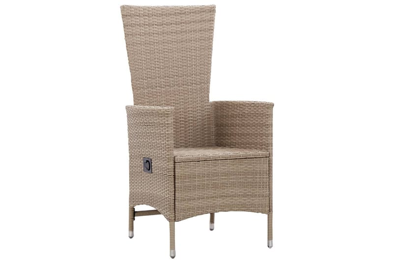 Udendørsstole 2 stk. Med Hynder Polyrattan Beige - Beige - Spisebordsstole udendørs - Altanstole