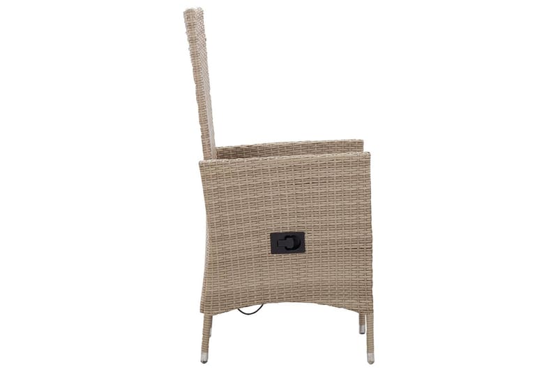 Udendørsstole 2 stk. Med Hynder Polyrattan Beige - Beige - Spisebordsstole udendørs - Altanstole