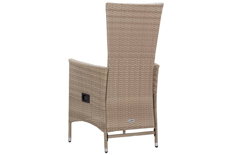 Udendørsstole 2 stk. Med Hynder Polyrattan Beige - Beige - Spisebordsstole udendørs - Altanstole