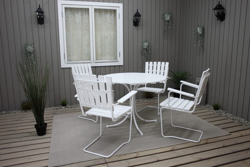 Vaxholm Armstol 4 stk Hvid - KWA - Spisebordsstole udendørs - Altanstole