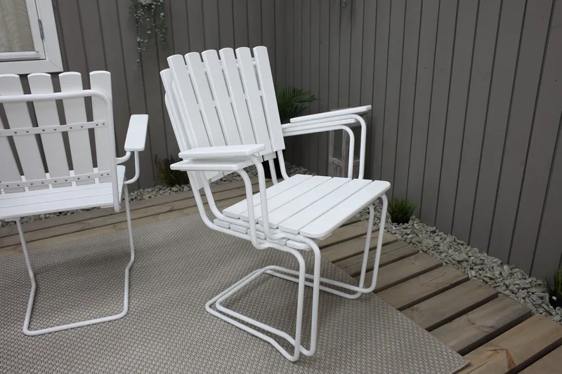 Vaxholm Armstol Hvid - KWA - Havemøbler - Havestole - Spisebordsstole udendørs