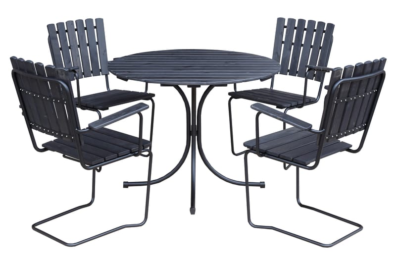 Vaxholm Lænestol - Kaffesort/Grå - Havemøbler - Havestole - Spisebordsstole udendørs