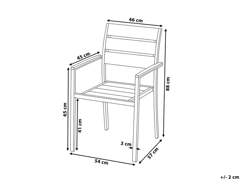 Vernio Havestol 6 St 57 cm - Grå - Havemøbler - Havestole - Spisebordsstole udendørs