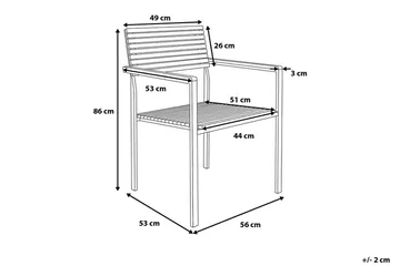 Viareggio Havestol 6 St 53 cm - Træ / natur - Havemøbler - Havestole - Spisebordsstole udendørs