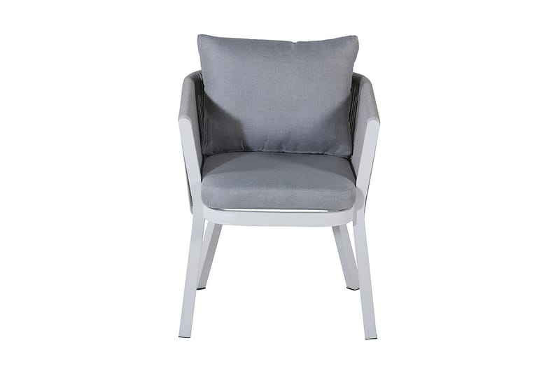 Virya Spisebordsstol med Pude - Hvid/Grå - Havemøbler - Havestole - Spisebordsstole udendørs