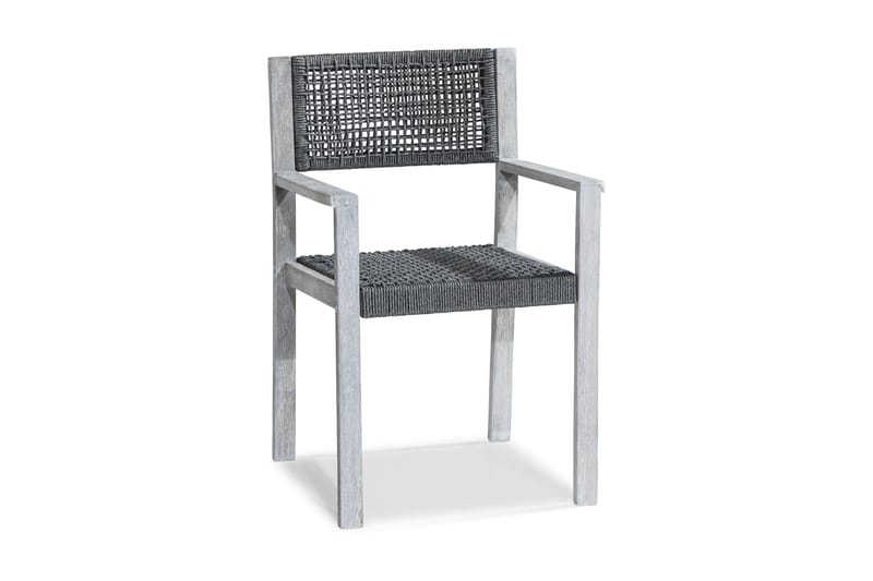 Visby Spisestole - Hvid/Akacia - Spisebordsstole udendørs - Altanstole