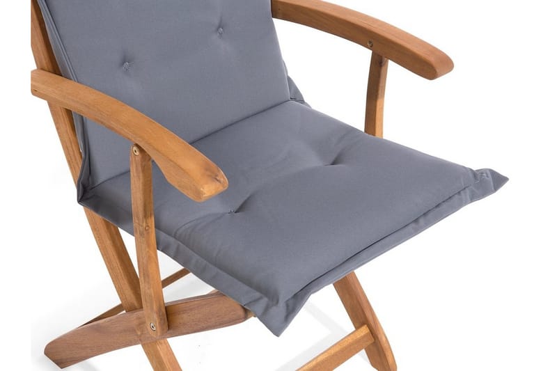 Wergin havestol 2-stk med hynder - Træ / natur - Spisebordsstole udendørs