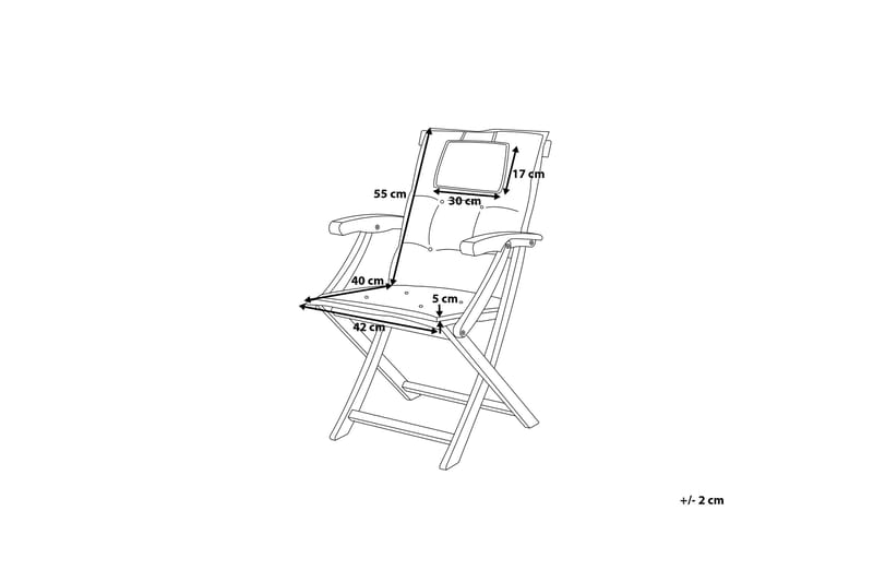Wergin havestol 2-stk med hynder - Træ / natur - Spisebordsstole udendørs