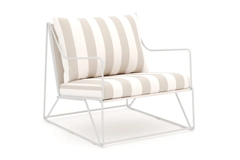 Usteryd Lounge Lænestol Udendørs - Beige/Stribet - Havemøbler - Havestole - Udendørs lænestol