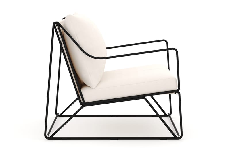 Usteryd Lounge Lænestol Udendørs - Sort/Beige - Havemøbler - Havestole - Udendørs lænestol