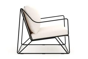 Usteryd Lounge Lænestol Udendørs - Sort/Beige - Havemøbler - Havestole - Udendørs lænestol