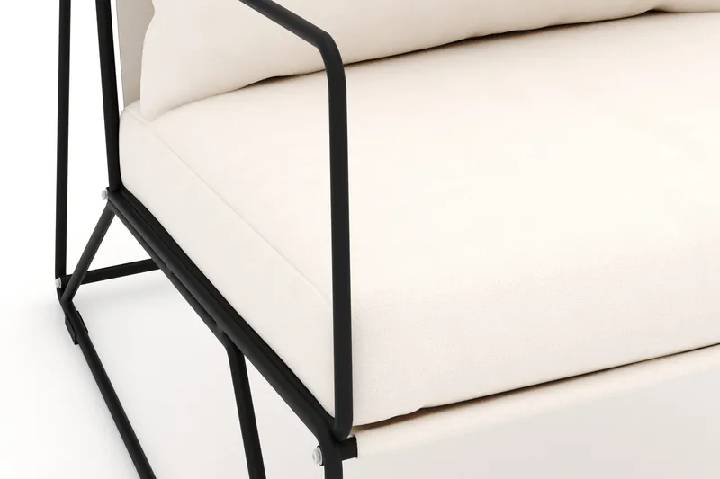 Usteryd Lounge Lænestol Udendørs - Sort/Beige - Havemøbler - Havestole - Udendørs lænestol