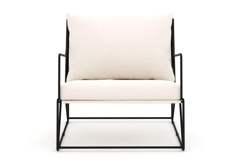 Usteryd Lounge Lænestol Udendørs - Sort/Beige - Havemøbler - Havestole - Udendørs lænestol