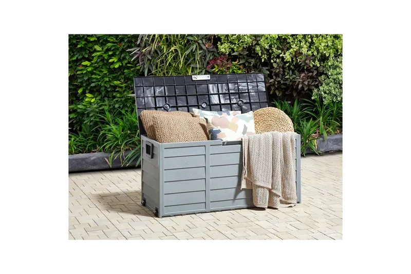 Låda Beliani Locarno Beige/grå Grey||Black - Havemøbler - Pudeopbevaring & havemøbelovertræk - Hyndeboks