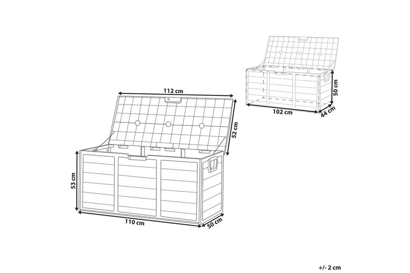 Låda Beliani Locarno Beige/grå Grey||Black - Havemøbler - Pudeopbevaring & havemøbelovertræk - Hyndeboks