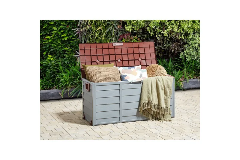 Låda Beliani Locarno Beige/grå Grey||Brown - Havemøbler - Pudeopbevaring & havemøbelovertræk - Hyndeboks