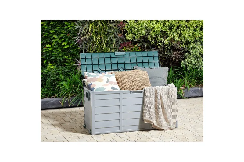 Låda Beliani Locarno Beige/grå Grey||Green - Havemøbler - Pudeopbevaring & havemøbelovertræk - Hyndeboks