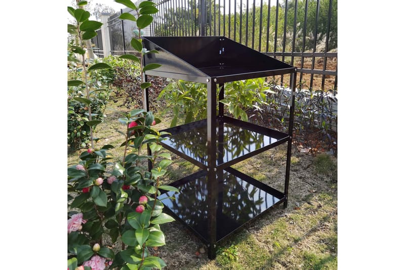 Drivhusreol 56x56x92 cm - Sort - Havemøbler - Øvrigt havetilbehør - Tilbehør udendørs - Blomstereoler