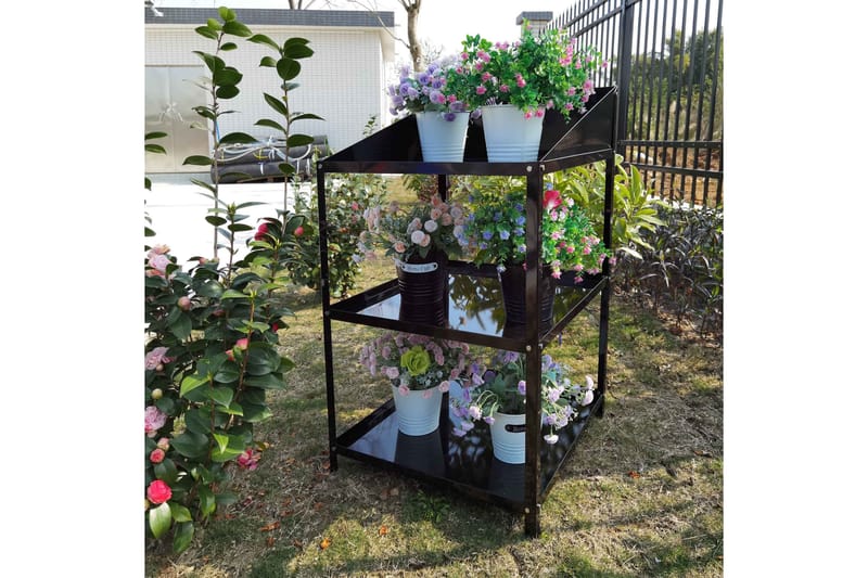 Drivhusreol 56x56x92 cm, Sort