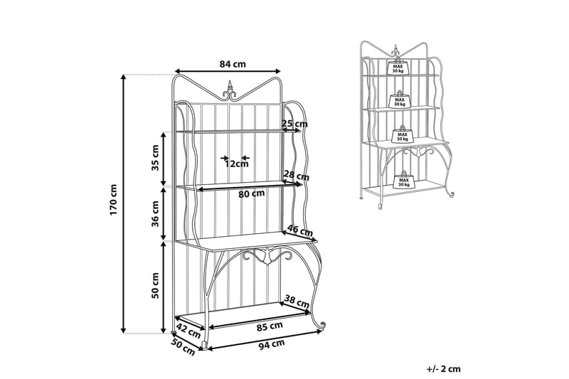 Plantereol 4 hylder metal Sort PAVONA - Sort - Havemøbler - Øvrigt havetilbehør - Tilbehør udendørs - Blomstereoler