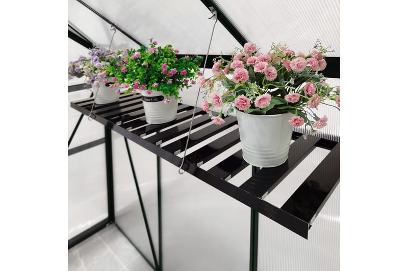 Væghængt hylde 126x30,5x3 cm - Sort - Havemøbler - Øvrigt havetilbehør - Tilbehør udendørs - Blomstereoler