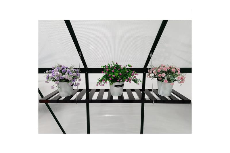 Væghængt hylde 126x30,5x3 cm - Sort - Havemøbler - Øvrigt havetilbehør - Tilbehør udendørs - Blomstereoler