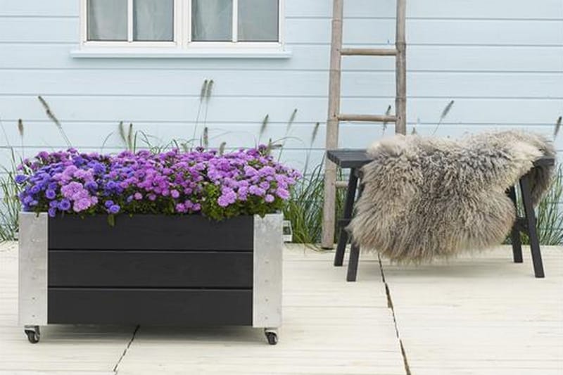 Cubic Blomsterkasse 87x50x45 cm med stålhjørner og hjul - Havemøbler - Øvrigt havetilbehør - Tilbehør udendørs - Havekrukker