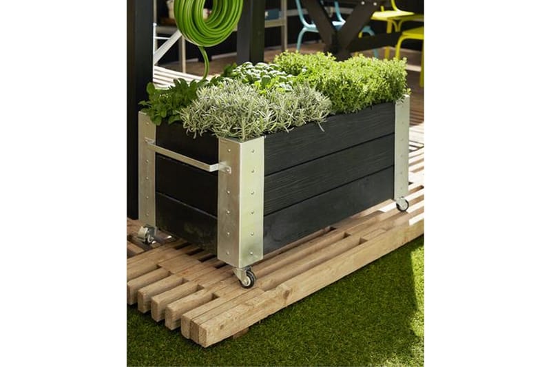 Cubic Blomsterkasse 87x50x45 cm med stålhjørner og hjul - Havemøbler - Øvrigt havetilbehør - Tilbehør udendørs - Havekrukker