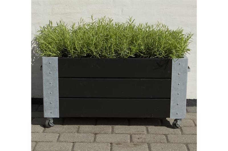 Cubic Blomsterkasse 87x50x45 cm med stålhjørner og hjul - Havemøbler - Øvrigt havetilbehør - Tilbehør udendørs - Havekrukker