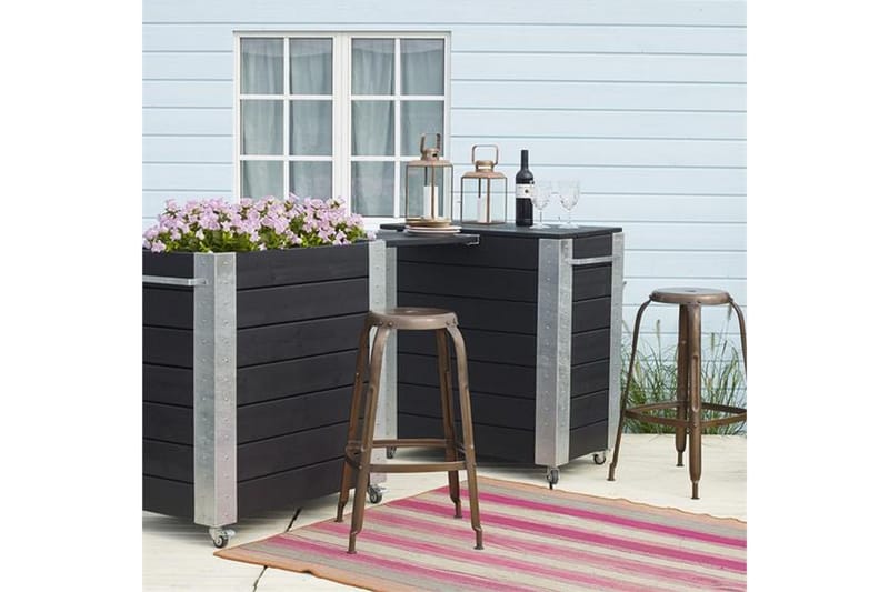 Cubic Blomsterkasse 87x50x95 cm med stålhjørner og hjul - Havemøbler - Øvrigt havetilbehør - Tilbehør udendørs - Havekrukker