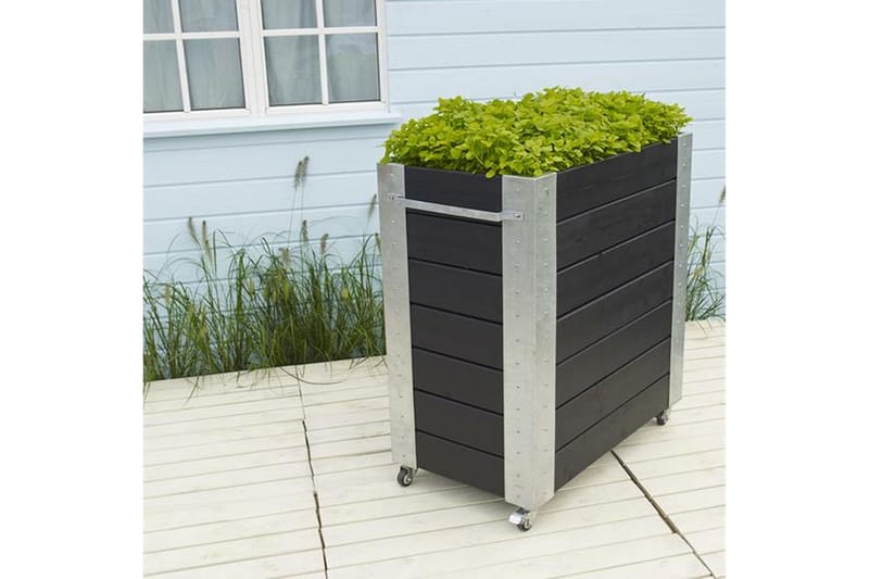 Cubic Blomsterkasse 87x50x95 cm med stålhjørner og hjul - Havemøbler - Øvrigt havetilbehør - Tilbehør udendørs - Havekrukker