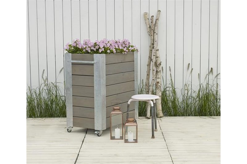 Cubic Blomsterkasse 87x50x95 cm med stålhjørner og hjul - Havemøbler - Øvrigt havetilbehør - Tilbehør udendørs - Havekrukker