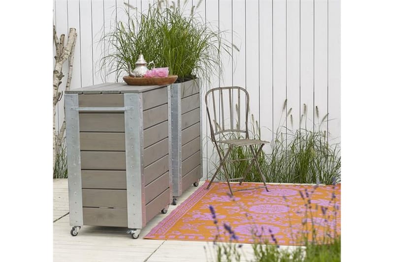 Cubic Blomsterkasse 87x50x95 cm med stålhjørner og hjul - Havemøbler - Øvrigt havetilbehør - Tilbehør udendørs - Havekrukker