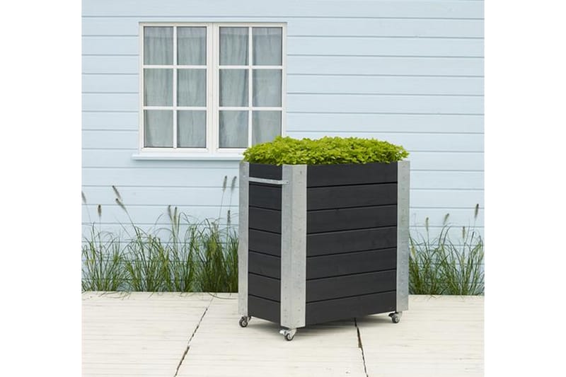 Cubic Blomsterkasse 87x50x95 cm med stålhjørner og hjul - Havemøbler - Øvrigt havetilbehør - Tilbehør udendørs - Havekrukker