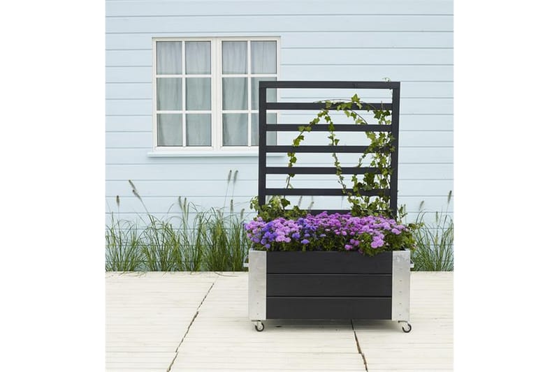 Cubic blomsterrumdeler 87x50x130 cm med stålhjørner og hjul - Blomsterkasser - Havekrukker