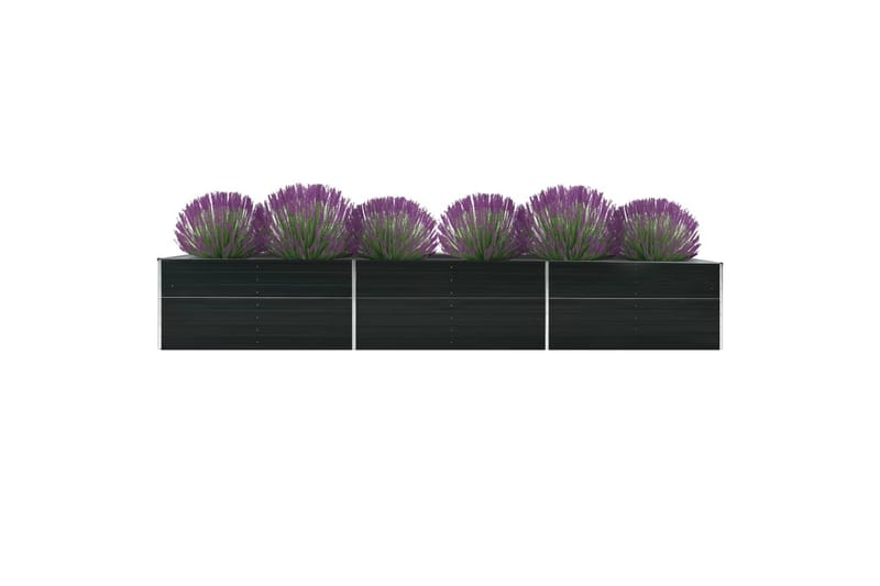 Forhöjet Plantekasse 480X80X45cm Galvaniseret Stål Antracitg - Blomsterkasser - Havekrukker