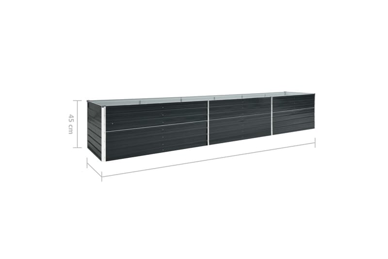 Forhöjet Plantekasse 480X80X45cm Galvaniseret Stål Antracitg - Havemøbler - Øvrigt havetilbehør - Tilbehør udendørs - Havekrukker