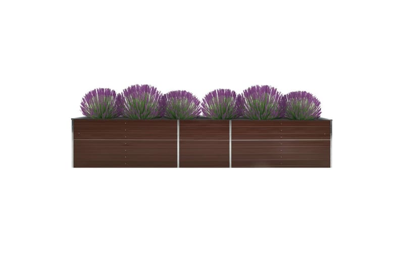 Forhöjet Plantekasse 400X80X77 cm Galvaniseret Stål Brun - Havemøbler - Øvrigt havetilbehør - Tilbehør udendørs - Havekrukker