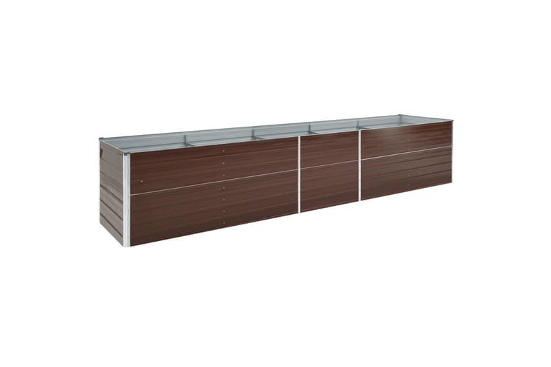 Forhöjet Plantekasse 400X80X77 cm Galvaniseret Stål Brun - Havemøbler - Øvrigt havetilbehør - Tilbehør udendørs - Havekrukker